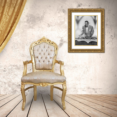 Lionel Hampton Gold Ornate Wood Framed Art Print with Double Matting by Vintage Music Archive