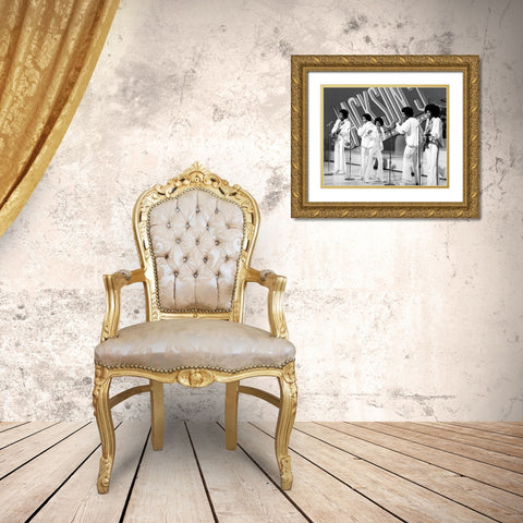 The Jackson 5-1972 Gold Ornate Wood Framed Art Print with Double Matting by Vintage Music Archive