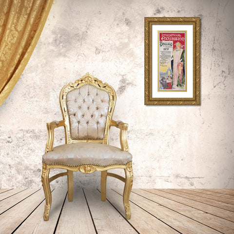 Brussels-1897 Gold Ornate Wood Framed Art Print with Double Matting by Worlds Fair Posters