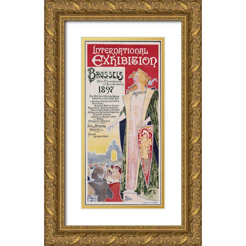 Brussels-1897 Gold Ornate Wood Framed Art Print with Double Matting by Worlds Fair Posters