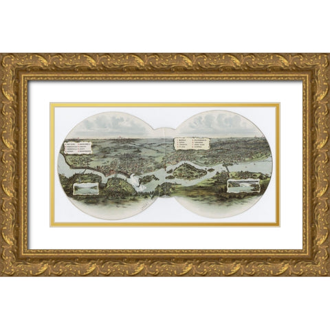 Singer ad 4 Gold Ornate Wood Framed Art Print with Double Matting by Worlds Fair Posters