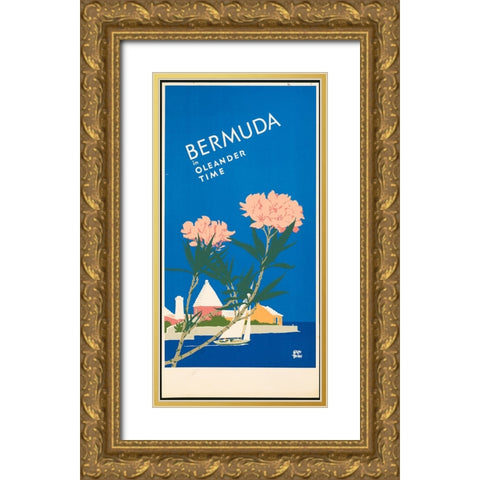 Bermuda Travel Poster Gold Ornate Wood Framed Art Print with Double Matting by Vintage Travel Posters