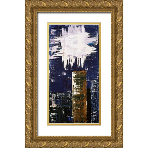 Spiral Moon Gold Ornate Wood Framed Art Print with Double Matting by Clement, Diane