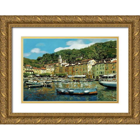 Portofino Gold Ornate Wood Framed Art Print with Double Matting by Borelli, Guido