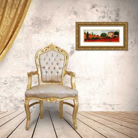 I Papaveri Sulle Colline Gold Ornate Wood Framed Art Print with Double Matting by Borelli, Guido