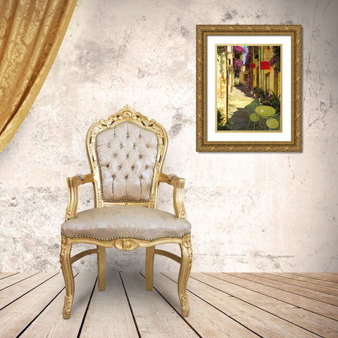 Caffe Piccolo il covo Gold Ornate Wood Framed Art Print with Double Matting by Borelli, Guido