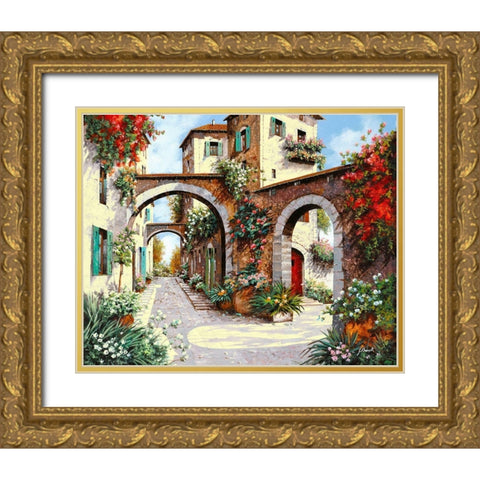 Tre Archi Gold Ornate Wood Framed Art Print with Double Matting by Borelli, Guido