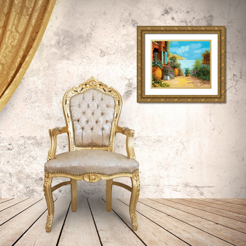 Otri sulla Terrazza Gold Ornate Wood Framed Art Print with Double Matting by Borelli, Guido