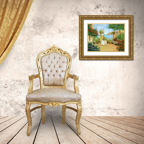 il Tavolo sulla Terrazza Gold Ornate Wood Framed Art Print with Double Matting by Borelli, Guido