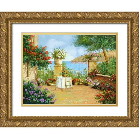 il Tavolo sulla Terrazza Gold Ornate Wood Framed Art Print with Double Matting by Borelli, Guido