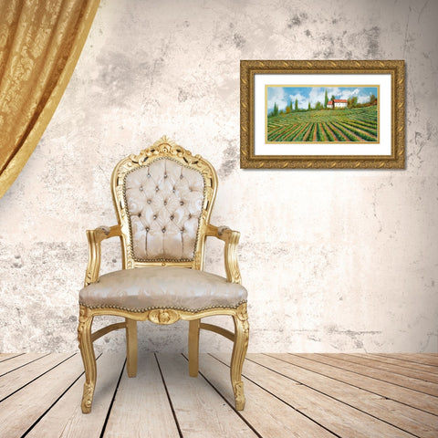 Le Vigne Di Collina Gold Ornate Wood Framed Art Print with Double Matting by Borelli, Guido