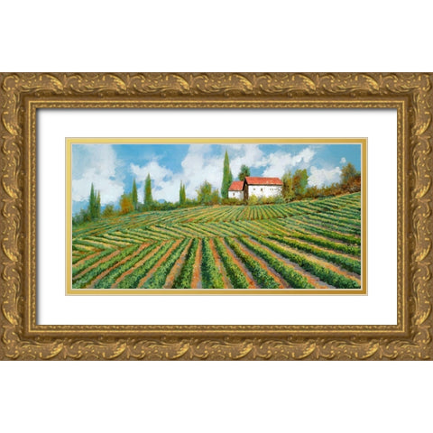 Le Vigne Di Collina Gold Ornate Wood Framed Art Print with Double Matting by Borelli, Guido