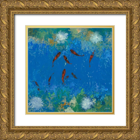 Nove Pesciolini Gold Ornate Wood Framed Art Print with Double Matting by Borelli, Guido