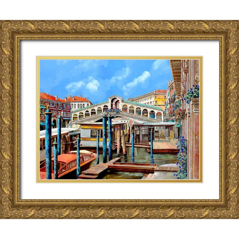 Rialto DallAltro Lato Gold Ornate Wood Framed Art Print with Double Matting by Borelli, Guido