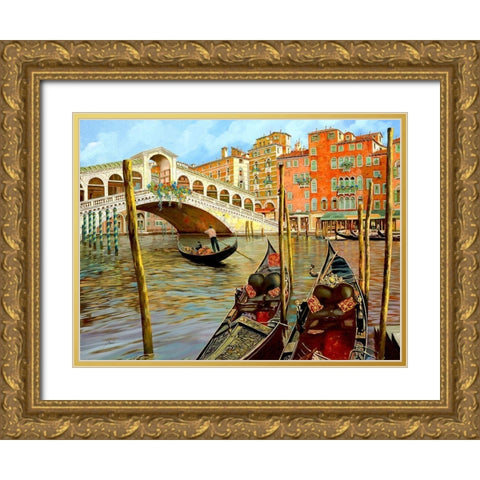 Rialto DallAltro Lato Gold Ornate Wood Framed Art Print with Double Matting by Borelli, Guido