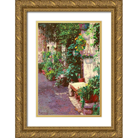 La Panca di Pietra Uno Gold Ornate Wood Framed Art Print with Double Matting by Borelli, Guido