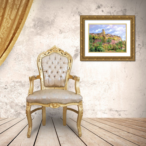 St. Paul de Vence Gold Ornate Wood Framed Art Print with Double Matting by Borelli, Guido