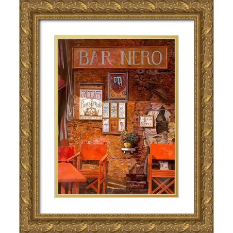 caffe nero Gold Ornate Wood Framed Art Print with Double Matting by Borelli, Guido