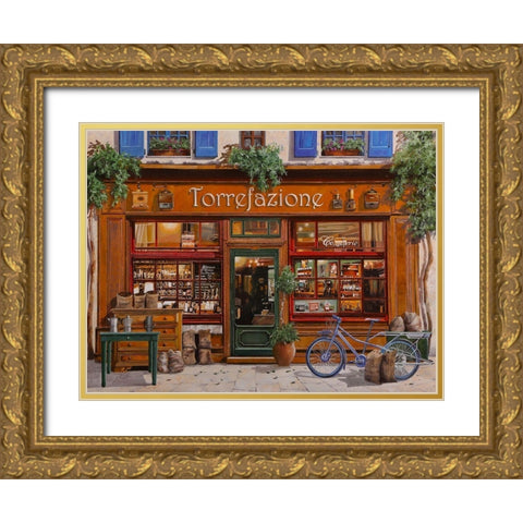 Torrefazione Gold Ornate Wood Framed Art Print with Double Matting by Borelli, Guido