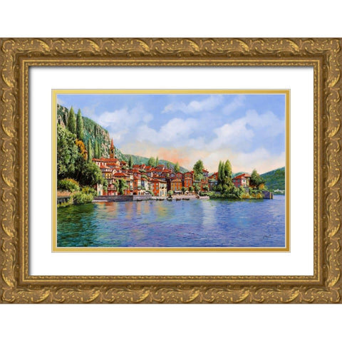 Bellagio a Colori Gold Ornate Wood Framed Art Print with Double Matting by Borelli, Guido