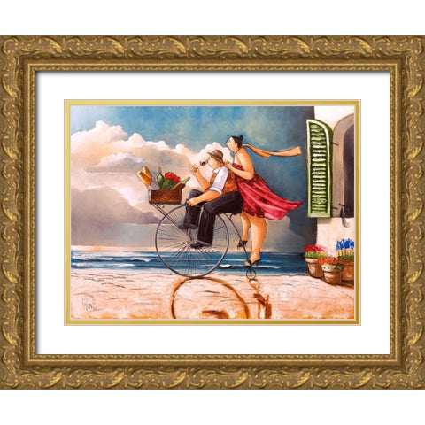 Delivery I Gold Ornate Wood Framed Art Print with Double Matting by West, Ronald