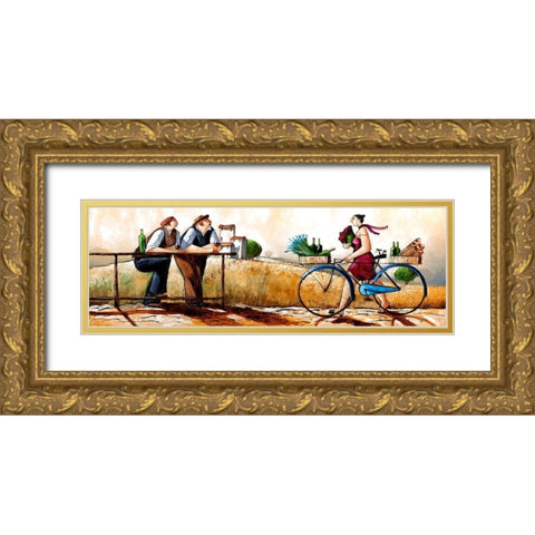 Delivery II Gold Ornate Wood Framed Art Print with Double Matting by West, Ronald