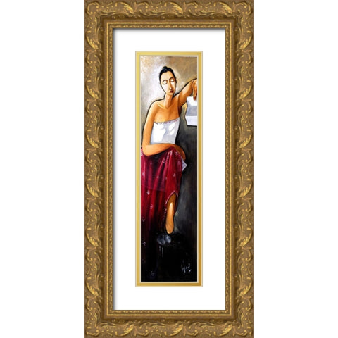 Tall Lady VI Gold Ornate Wood Framed Art Print with Double Matting by West, Ronald