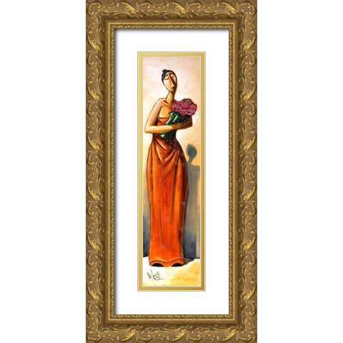 Tall Lady III Gold Ornate Wood Framed Art Print with Double Matting by West, Ronald