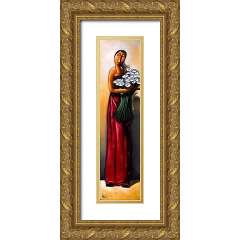 Tall Lady IV Gold Ornate Wood Framed Art Print with Double Matting by West, Ronald