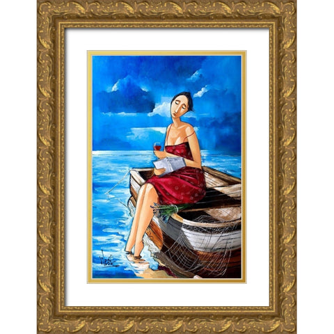 Peaceful Moment Gold Ornate Wood Framed Art Print with Double Matting by West, Ronald