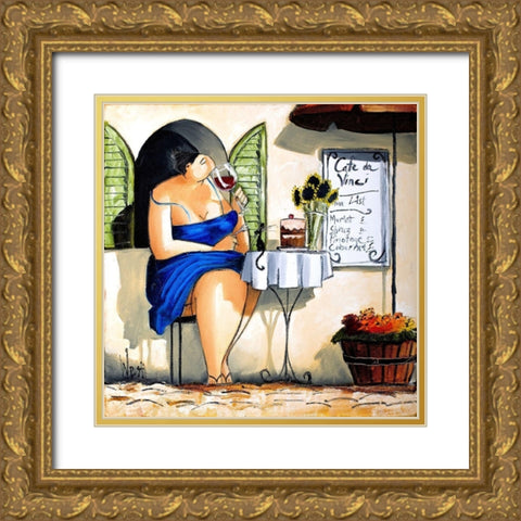 Wine Tasting at Cafe da Vinci II Gold Ornate Wood Framed Art Print with Double Matting by West, Ronald
