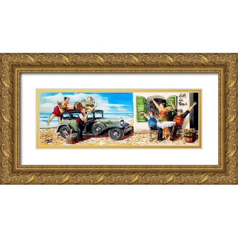 The Delivery Gold Ornate Wood Framed Art Print with Double Matting by West, Ronald