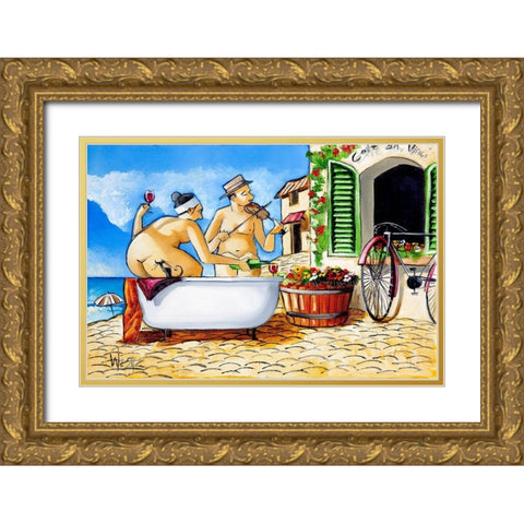 I Wish Gold Ornate Wood Framed Art Print with Double Matting by West, Ronald