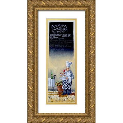 Strawberry Cheesecake Gold Ornate Wood Framed Art Print with Double Matting by West, Ronald