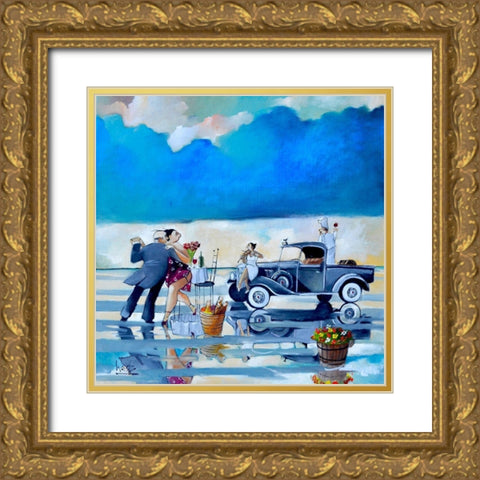 The Tango Gold Ornate Wood Framed Art Print with Double Matting by West, Ronald