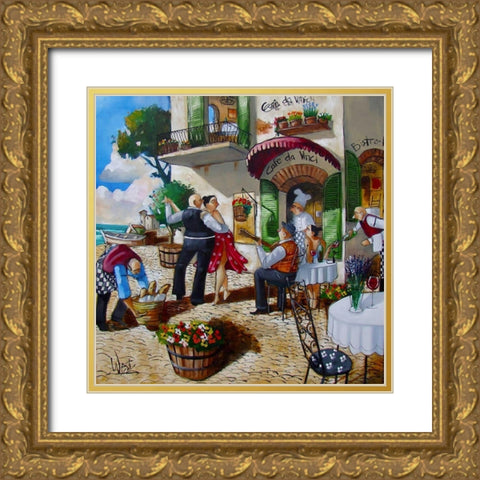 Lunchtime Lambada Gold Ornate Wood Framed Art Print with Double Matting by West, Ronald