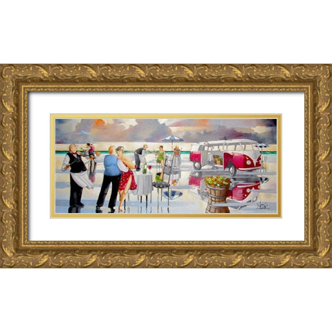 Beach Dance II Gold Ornate Wood Framed Art Print with Double Matting by West, Ronald