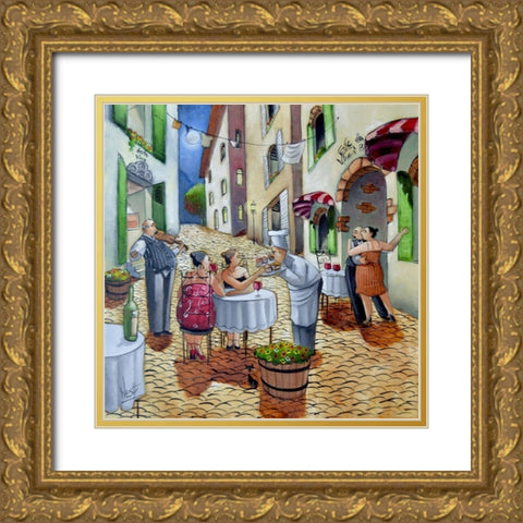 Cupcakes at Cafe da Vinci Gold Ornate Wood Framed Art Print with Double Matting by West, Ronald