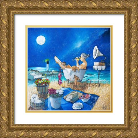 Just Perfect at Vlees Bay Gold Ornate Wood Framed Art Print with Double Matting by West, Ronald