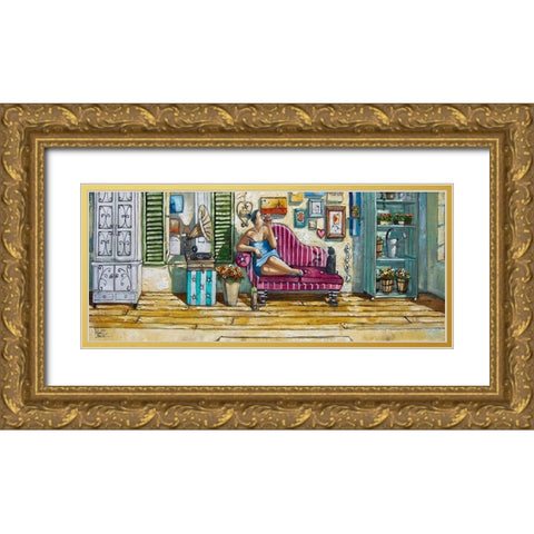 The Farmers Wife Gold Ornate Wood Framed Art Print with Double Matting by West, Ronald