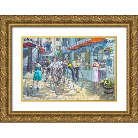 Tour de France I Gold Ornate Wood Framed Art Print with Double Matting by West, Ronald