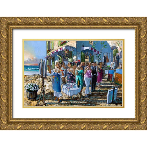 The Exhibition Gold Ornate Wood Framed Art Print with Double Matting by West, Ronald