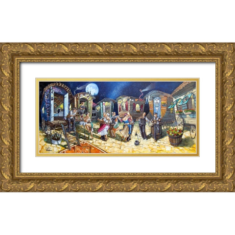 Gypsies Gold Ornate Wood Framed Art Print with Double Matting by West, Ronald