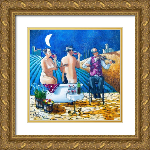 Late Night Bath II Gold Ornate Wood Framed Art Print with Double Matting by West, Ronald