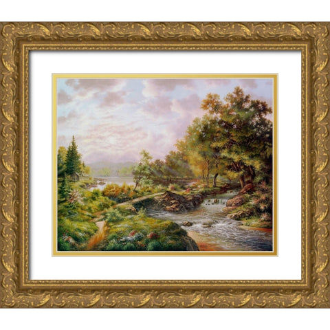 Summer Retreat Gold Ornate Wood Framed Art Print with Double Matting by Strubel, Klaus