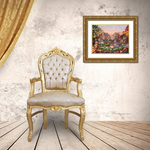 Morning Splendor Gold Ornate Wood Framed Art Print with Double Matting by Strubel, Klaus