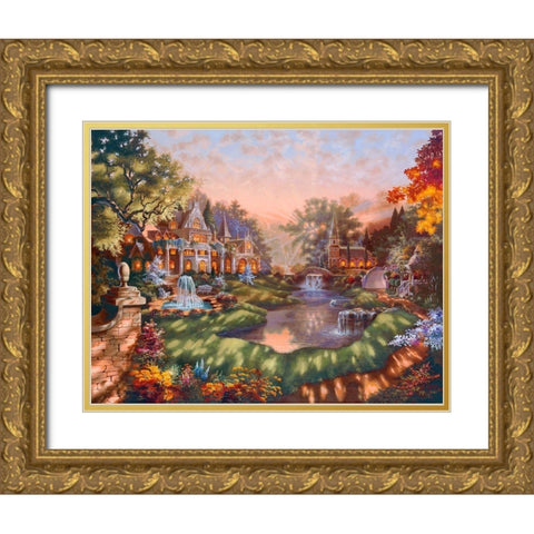 Morning Splendor Gold Ornate Wood Framed Art Print with Double Matting by Strubel, Klaus