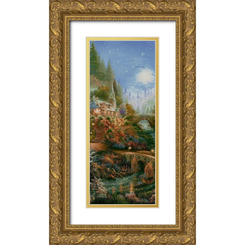 Moonlight Grace panel Gold Ornate Wood Framed Art Print with Double Matting by Strubel, Klaus