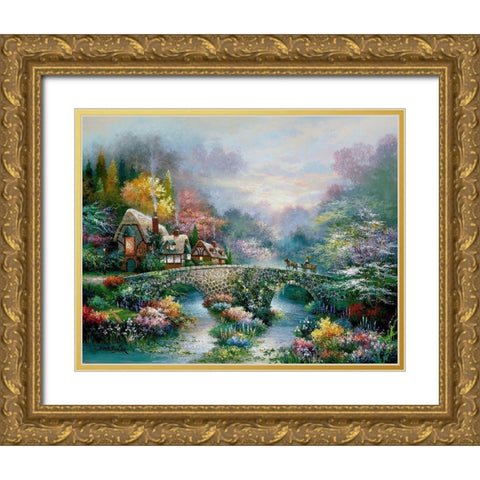 Going Home Gold Ornate Wood Framed Art Print with Double Matting by Lee, James