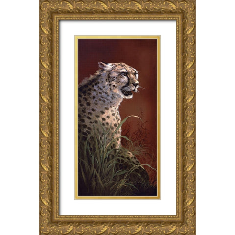 The Silent Hunter Gold Ornate Wood Framed Art Print with Double Matting by Lee, James